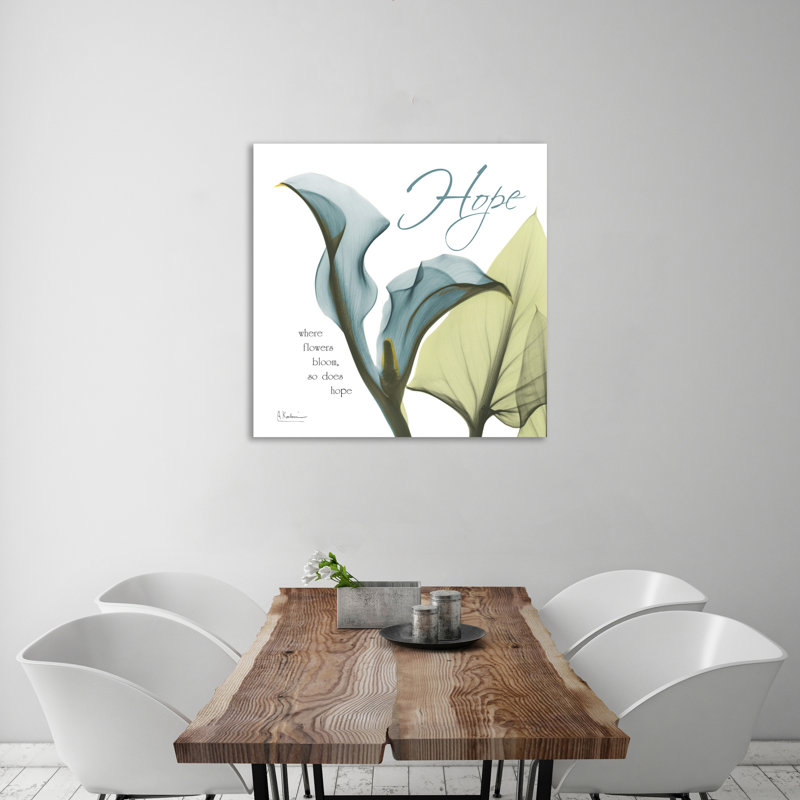 "Calla Hope", toile tendue par Albert Koetsier, H 48 po x l 48 po x P 1,5 po
