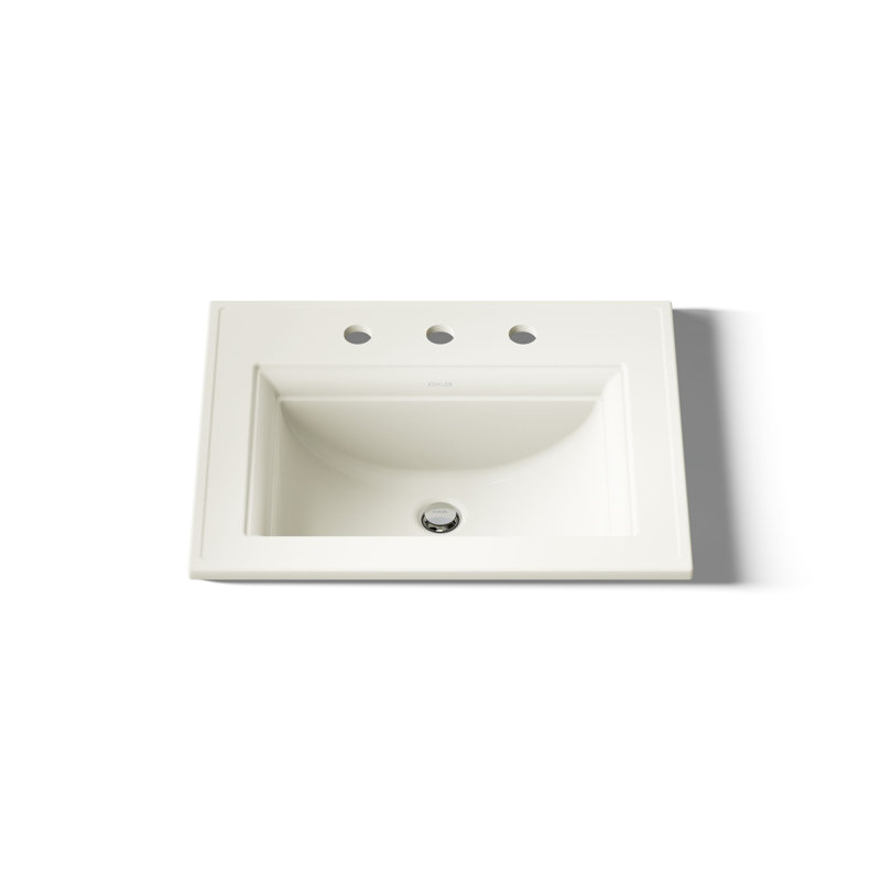 Memoirs Stately Drop-in Bathroom Sink, Biscuit, 8" Centers