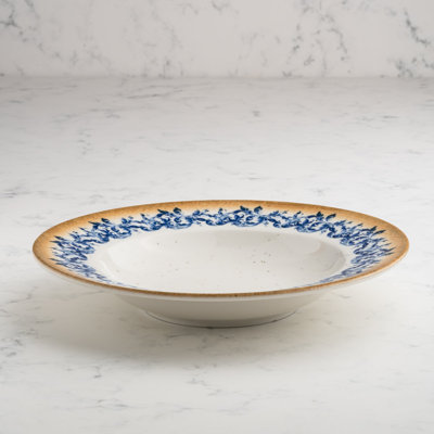 Assiette empilable Cruise-Amalfi en porcelaine de qualité supérieure Selas à bord court
