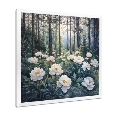 Glynys, pivoines dans la forêt alpine II - pivoines, art mural