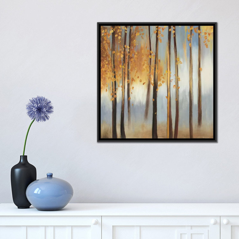 «Days of Gold», impression sur toile, H 18 po x l 18 po x P 1,5 po, Toile avec cadre noir, Pas de tapis