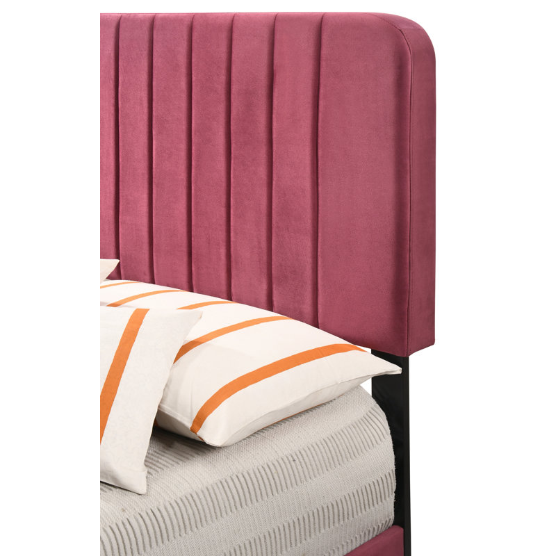 Anjelah Upholstered Standard Bed, Burgundy, Full/Double