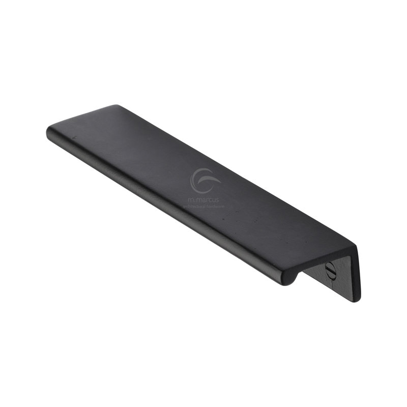 Heritage Brass Matt Black Rustic Iron Edge Cabinet Pull, 15.2cm H x 2.8cm W x 2.8cm D