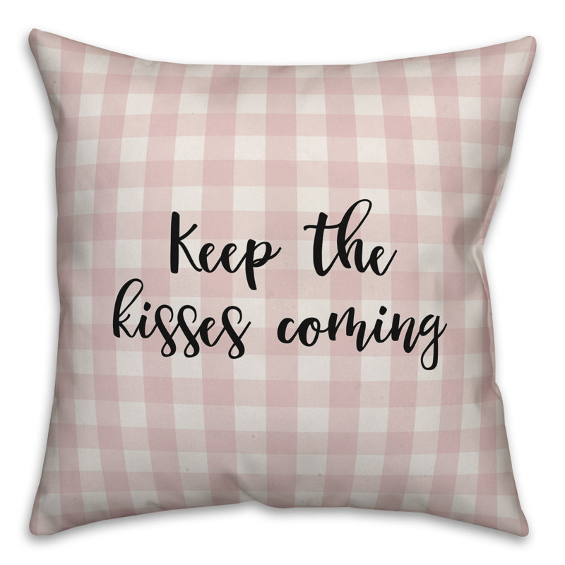 Coussin Jaxx Keep The Kisses Coming, Rose / Noir, Coussin décoratif