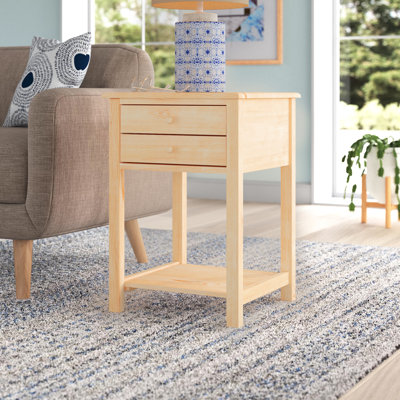 Manatuto Solid Wood 2 - Drawer End Table