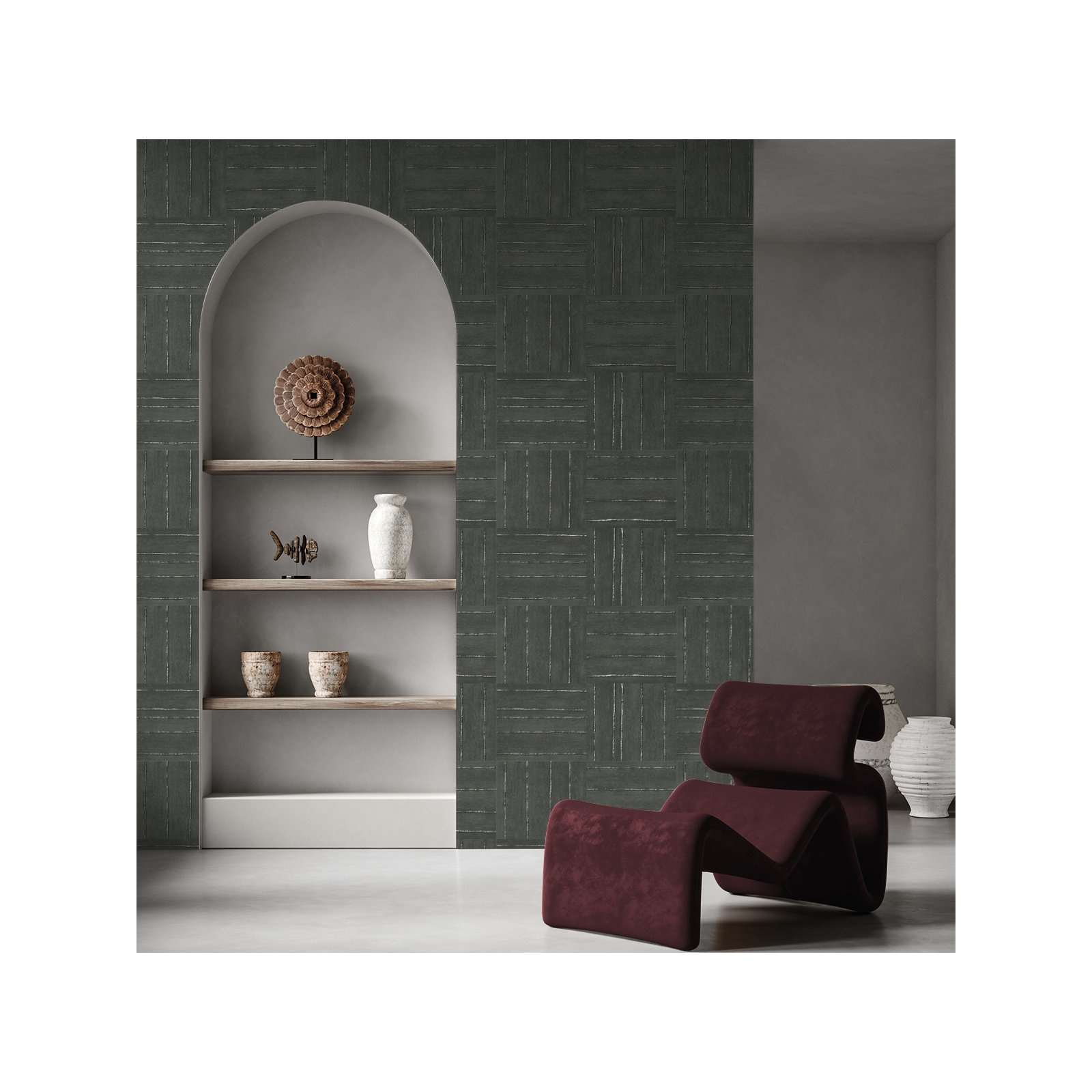 Lianna Geometric Wallpaper, Graphite