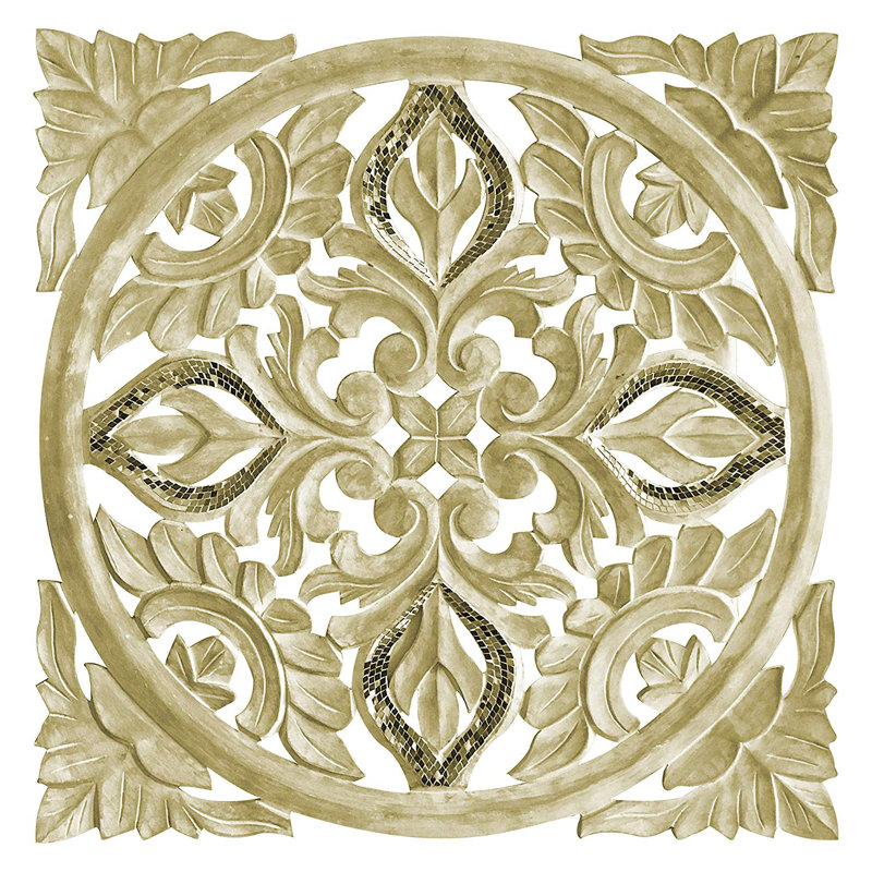 Décoration murale à volutes décoratives en bois floral