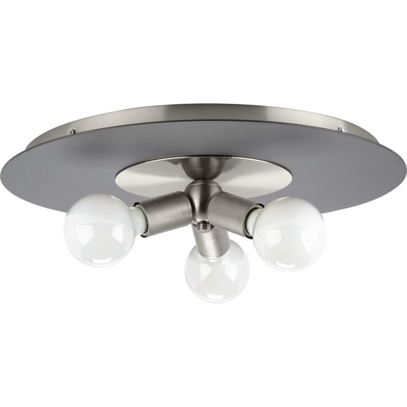 Plafonnier semi-encastré Ranu, Nickel brossé