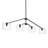 Modern Contemporary Black 4-Light Large Linear Glass Chandelier 47inch Kitchen Island Pendant
