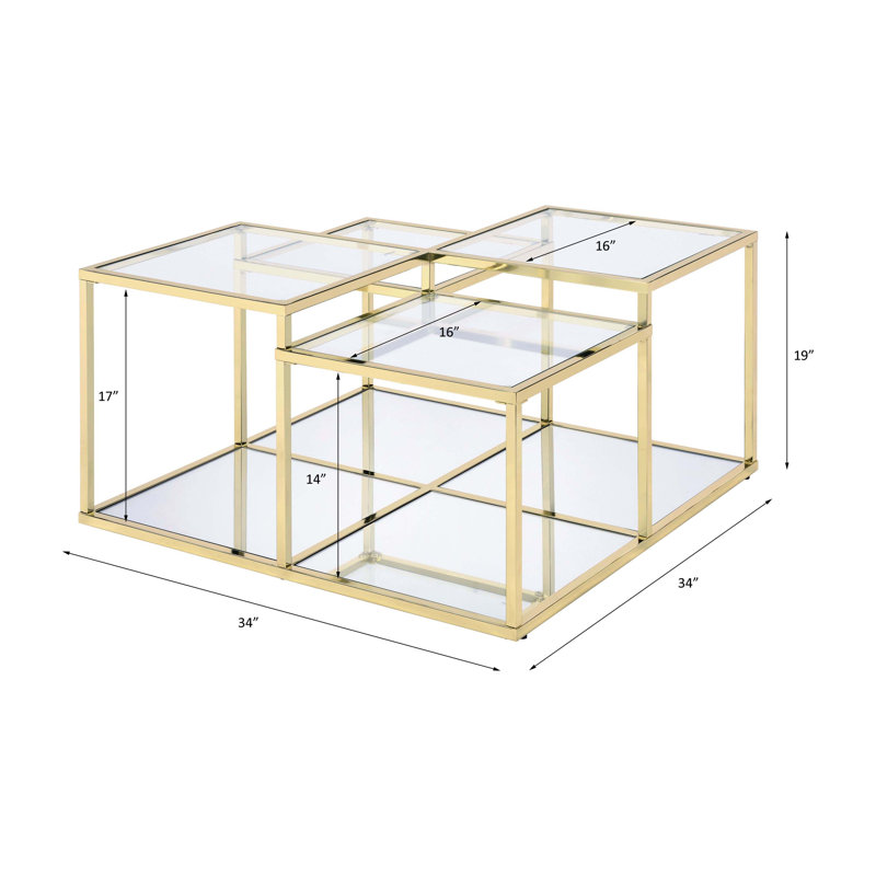 Steel and Tempered Glass Top Coffee Table