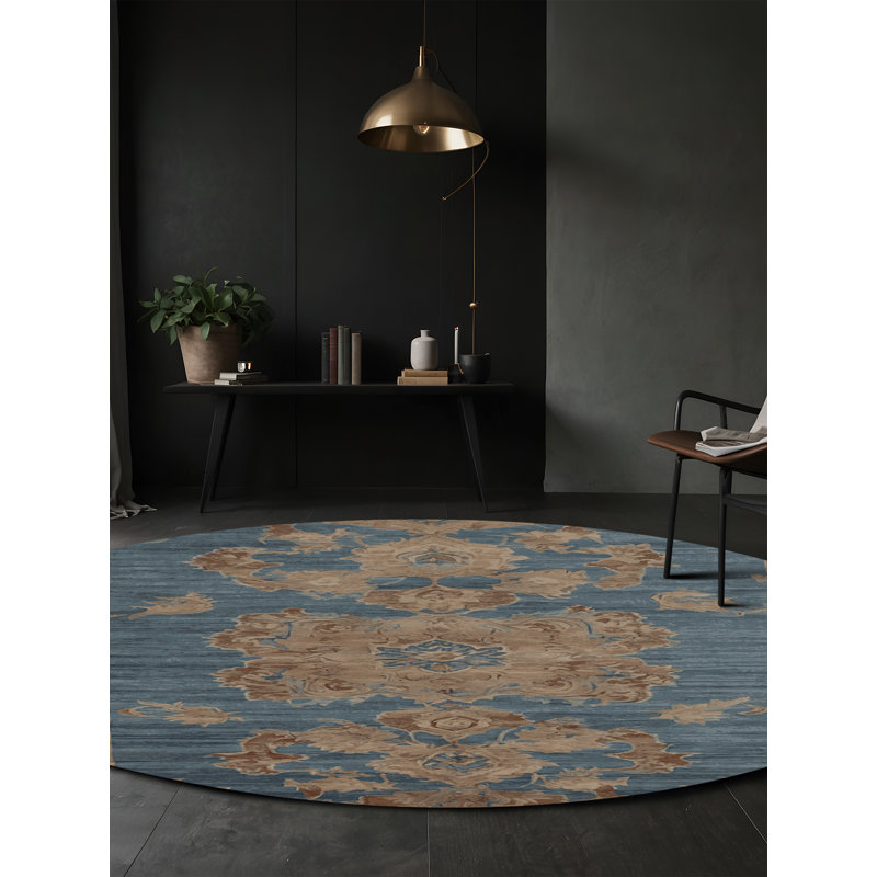 Tapis gris lavable à la machine GSIX03587, Rond 8 pi
