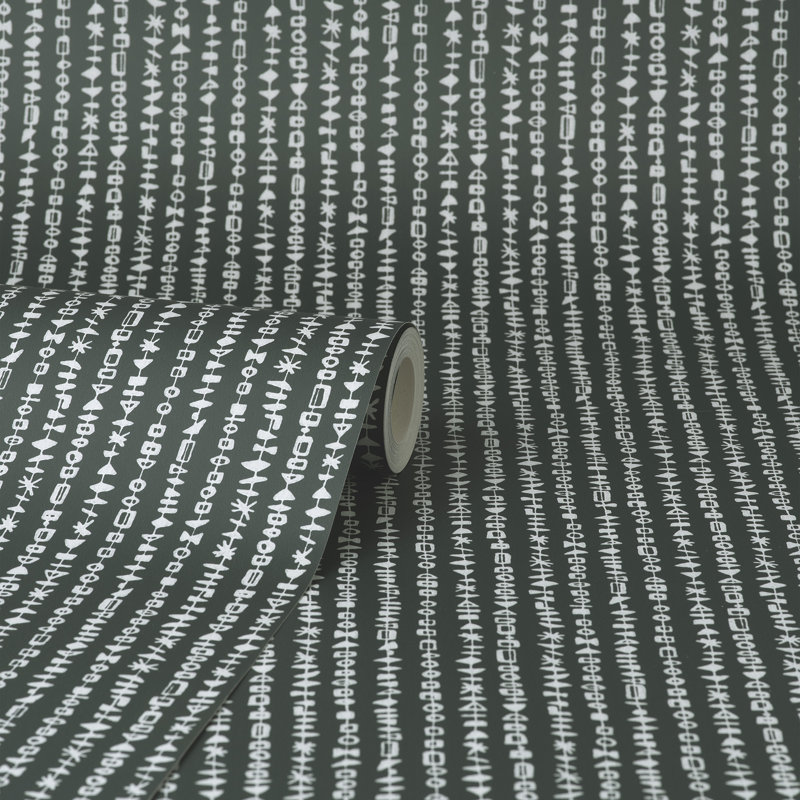 Salvador Black Shape Stripes Wallpaper