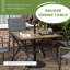 Table de salle à manger d'extérieur avec plateau en PC, table de patio carrée pour 4