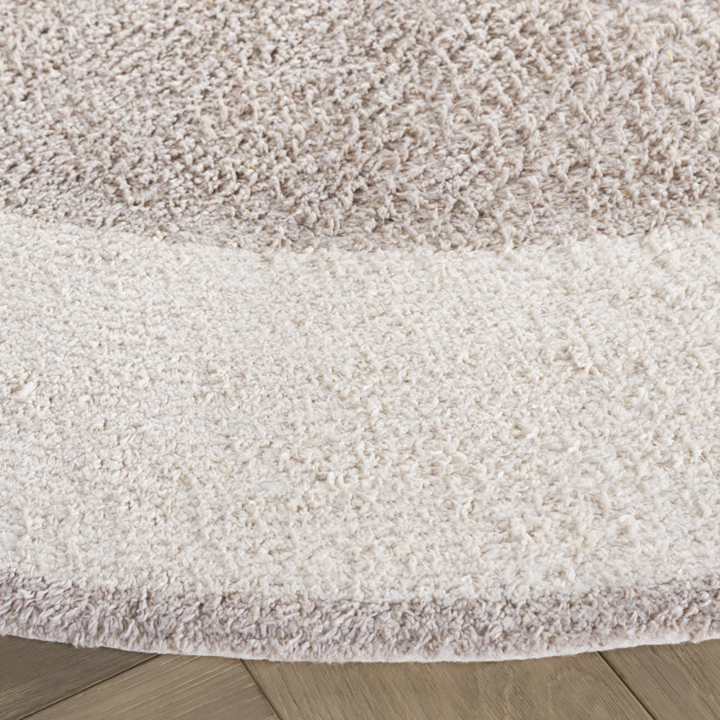 Sirvon Handtufted Recycled Cotton Machine Washable Rug, Round 5'