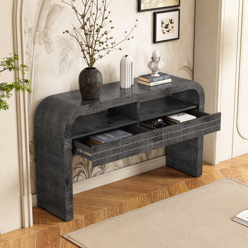 52.03" Console Table, Antique Black
