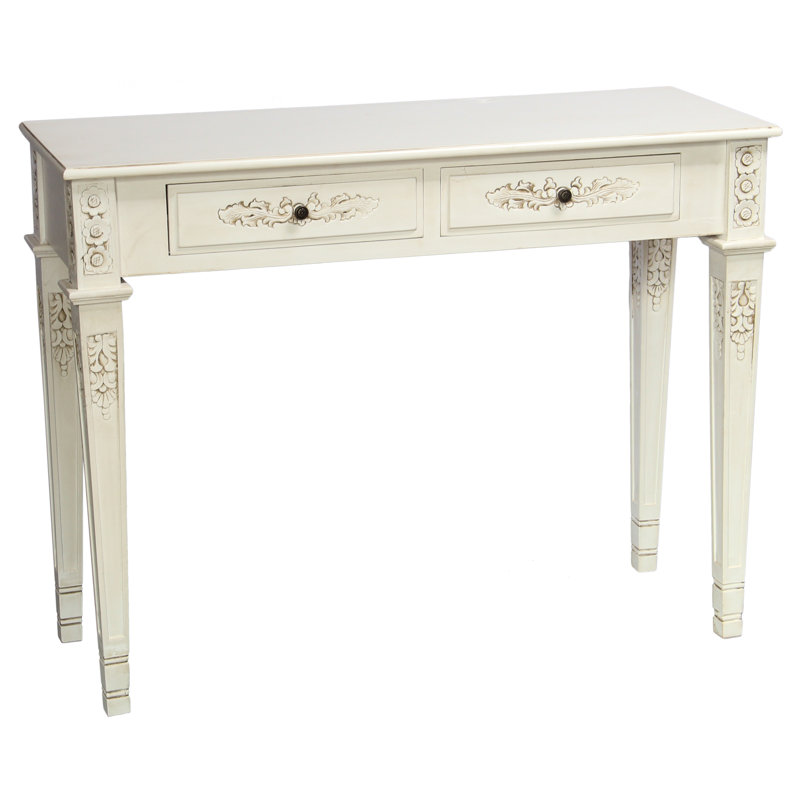 Aodee 41'' Solid Wood Console Table, Antique White