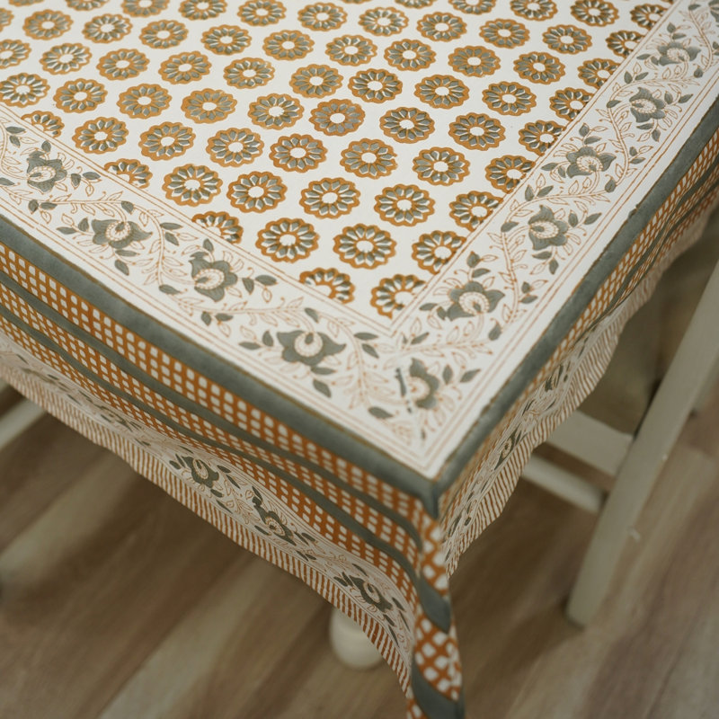 Housse de table à imprimé bohémien - breloque rustique, Bulbul, L 118 po x P 72 po