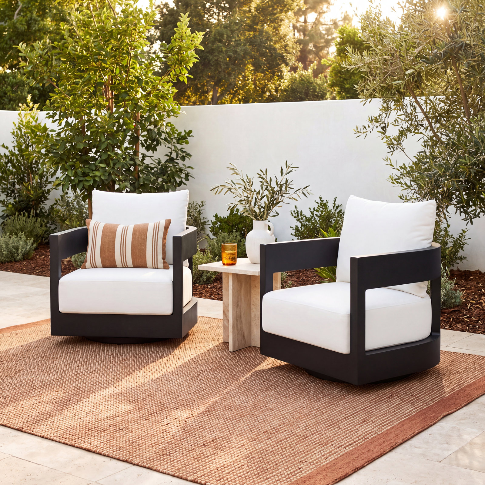 Everlee Sunbrella® Swivel Patio Lounge Chair