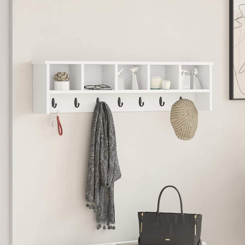 Wall-Mounted Coat Rack 100 X 16 X 26 Cm, White