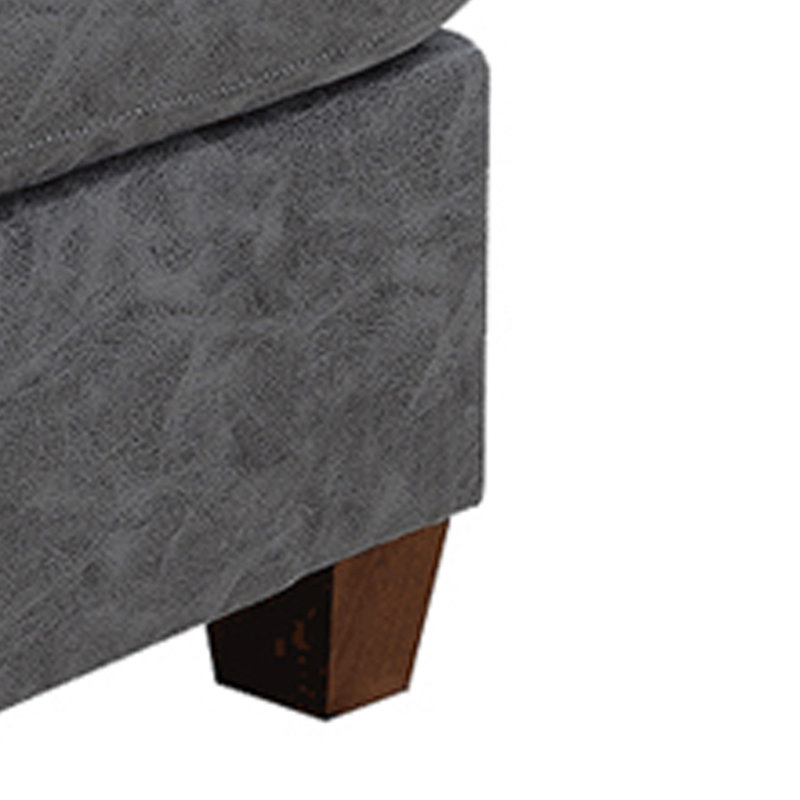 Repose-pieds capitonné standard 36,6 po, Faux cuir gris
