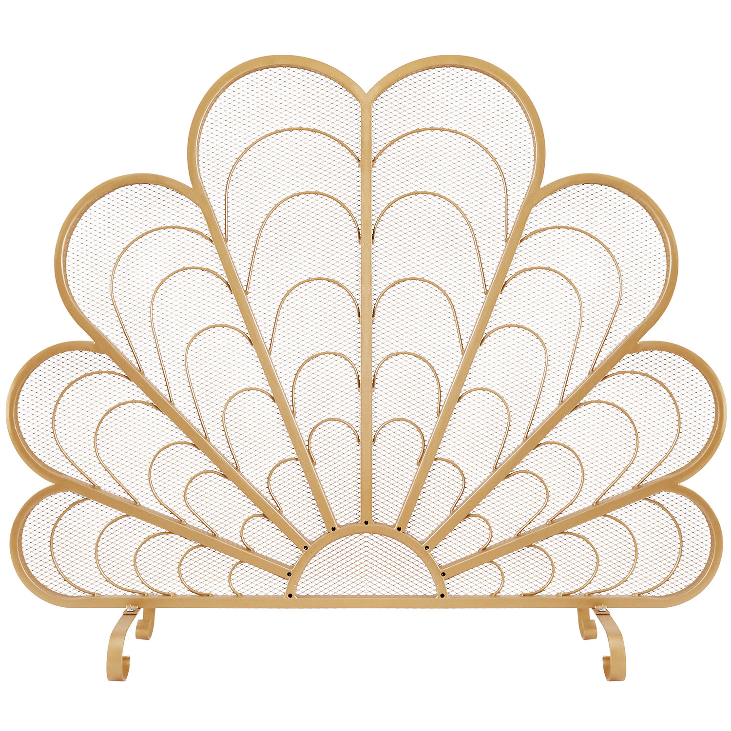Mercer41 Peacock Feather Shaped Fireplace Screen & Reviews | Wayfair