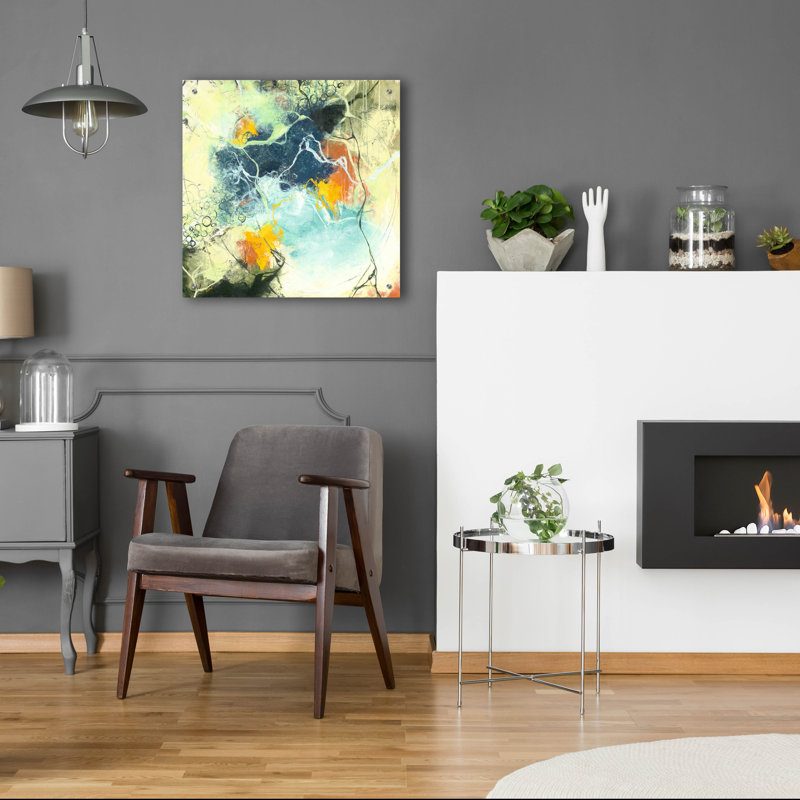 Art mural en verre Wrought Studio «Terra» par Romeo Zivoin, H 24 po x l 24 po x P 0,2 po
