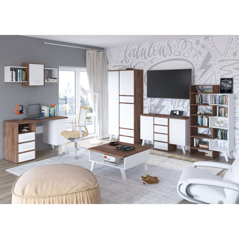Prine 2 Door Manufactured Wood Wardrobe, Tobacco