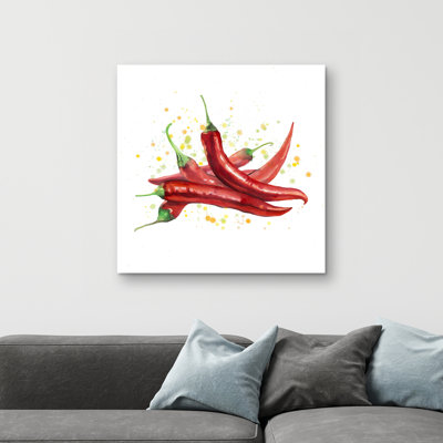 hot peppers - 32"x32" art on canvas
