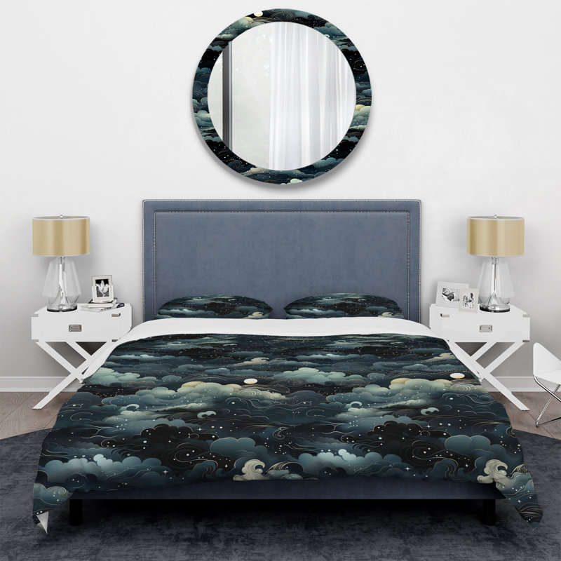 Literie Lunar Haze Moody, Housse de couette simple + 1 taie décorative stan