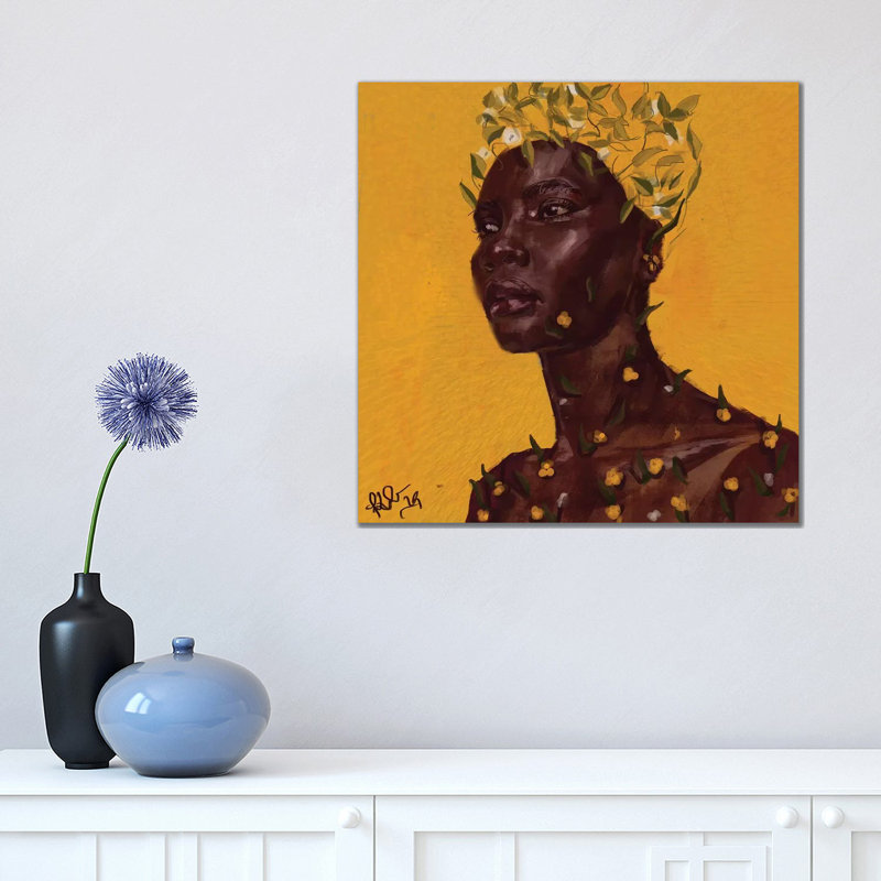 Sprout par Adekunle Adeleke-reproduction d’art, Pas de tapis, H 18 po x l 18 po x 1,5 po, Toile tendue