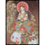 Samantabhadra japonais (Thangka brocart) | Aquarelle sur coton