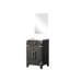 20 po De salle de bain en chêne noir avec plateau en acrylique, miroir, fermeture en douceur et meuble de rangement