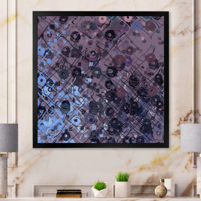 Cercle grunge mauve et noir, reproduction d'art sur toile
