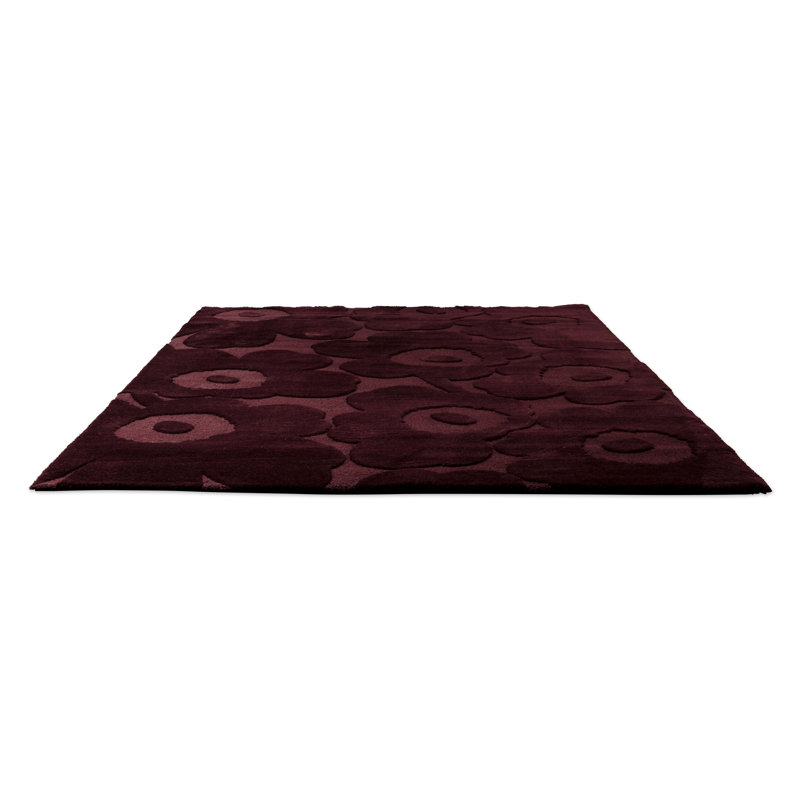 Unikko Honey | 132406, Burgundy, Rectangle 5'7" x 7'10"
