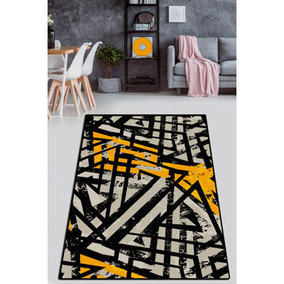 Premium Hall Carpet (4.9 x 6.6 ft), 100% Polyester, 0.2 in Pile Height | Antibacterial, Non-Slip Underside | Machine Washable, Durable & Easy Care, Perfect for Living Room or Entryway Decor