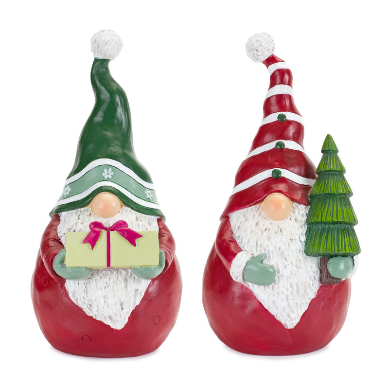 Gnome des Fêtes avec arbre et cadeau (ensemble de 2)