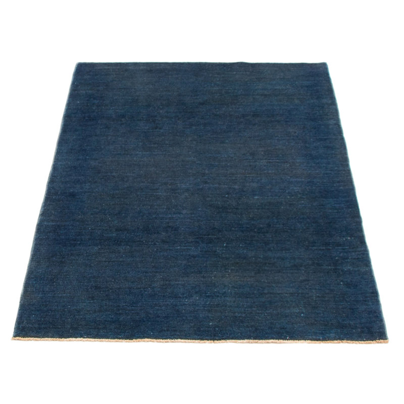 Tapis unique en laine nouvel âge rectangulaire 4 pi 0 po x 6 pi 1 po bleu marine