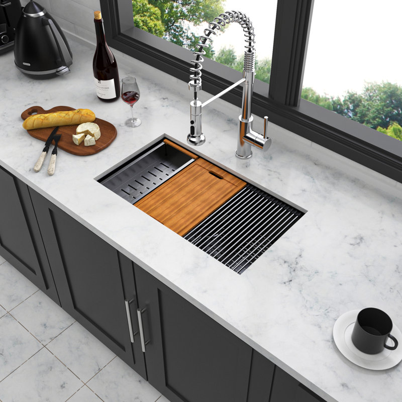 Undermount Workstation Kitchen Sink – Deep Single Bowl