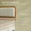 Structure de lit Delaylah, avec tête de lit tapissier ajustable en rotin, style bohème-1902812578