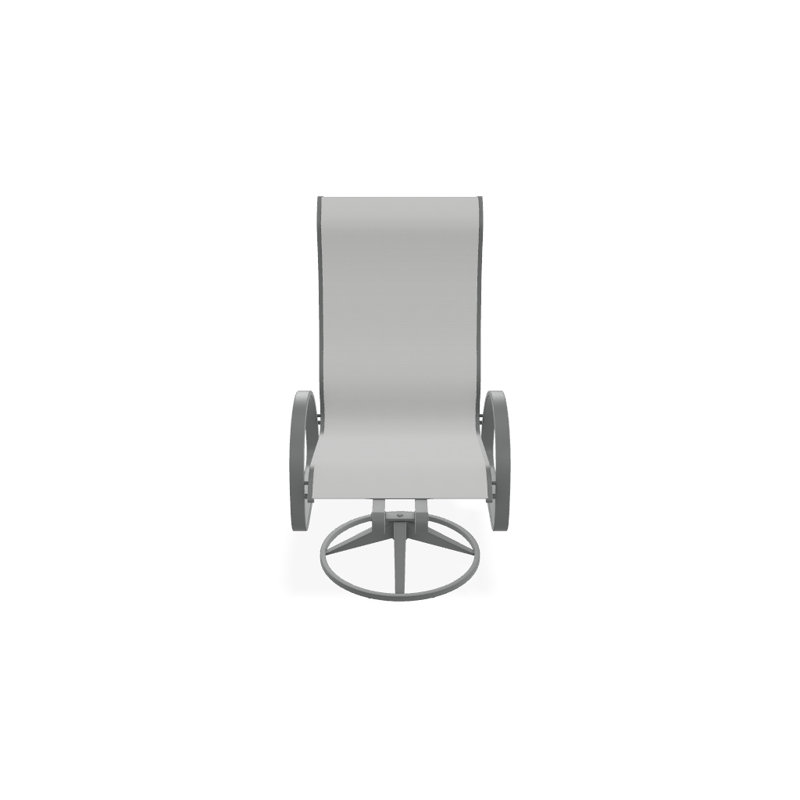 Fauteuil de patio pivotant Hiraku, Blanc 6D Sunbrella®, Graphite texturé