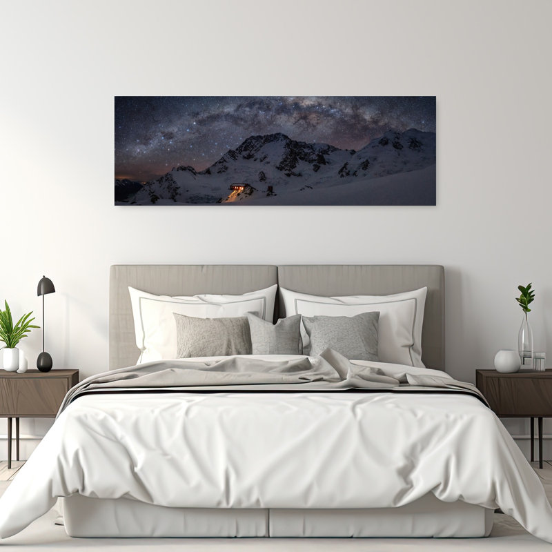 «Milky Way Mountain Hut Abstract Landscape Mountain», art mural, H 60 po x l 20 po