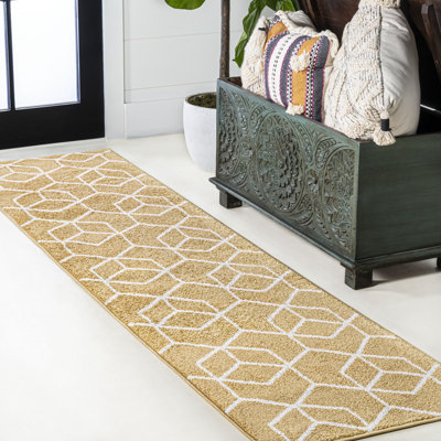 Tapis doré / blanc Amuda Blocks