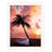 Palm Tree Sunset Black Framed Print Wall Art