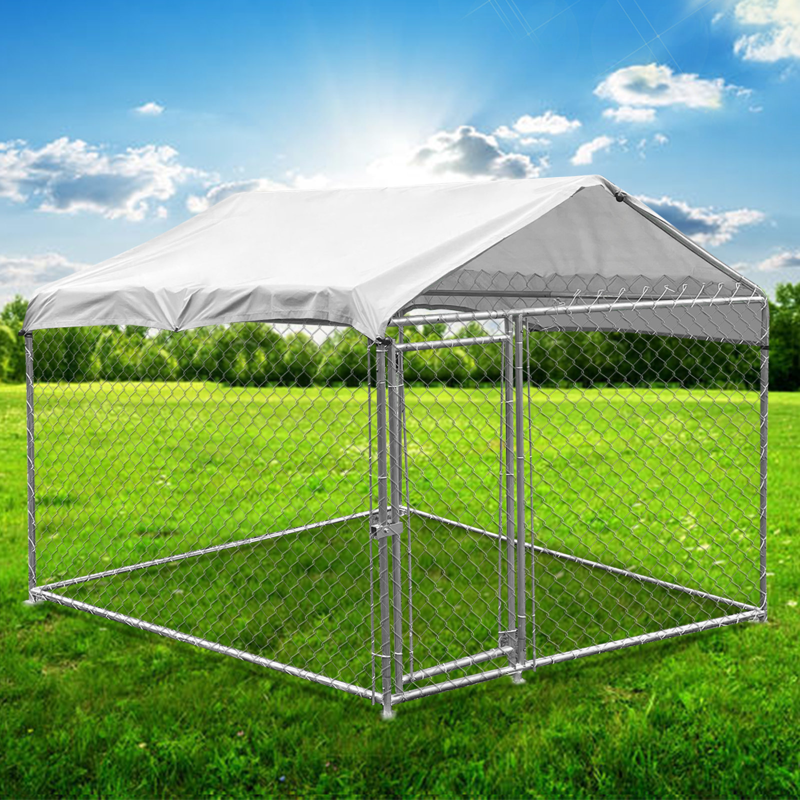 Yamissi Metal Yard Kennel Outdoor Dog Kennel Wayfair