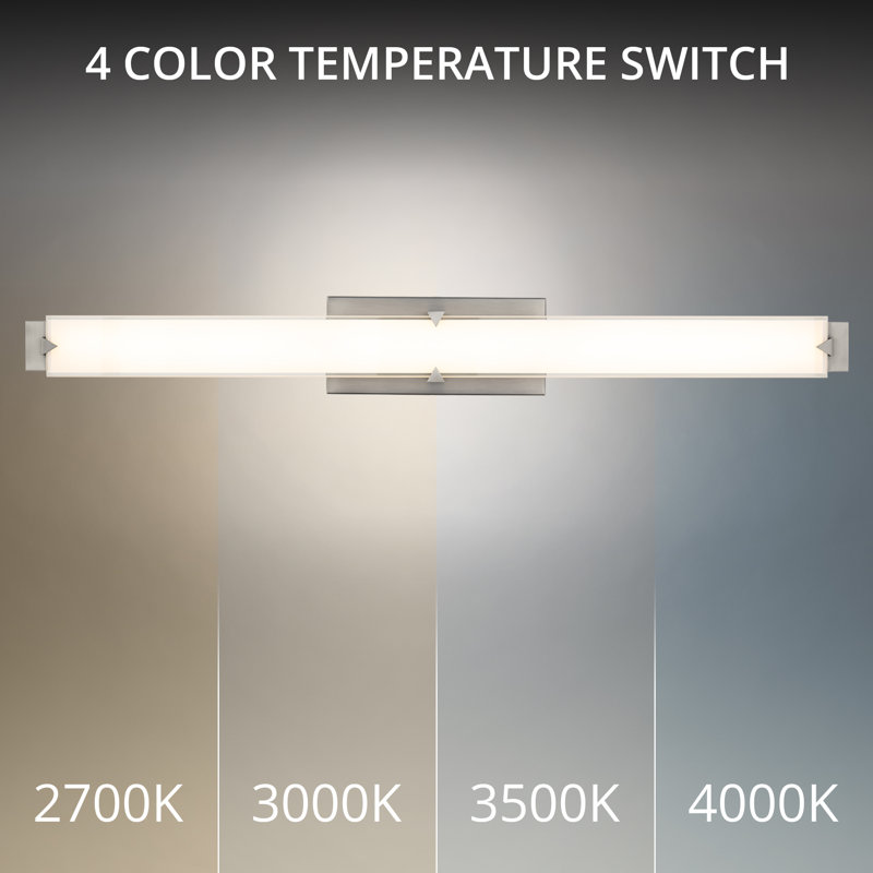 Carlisle 27" Dimmable LED Bath Vanity & Wall Light With Glass Shade And Built In Color Temperature Switch (2700K/3000K/3500K/4000K)