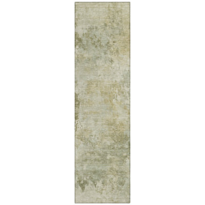 Machine Washable Indoor/Outdoor Xhevrie Sage Rug