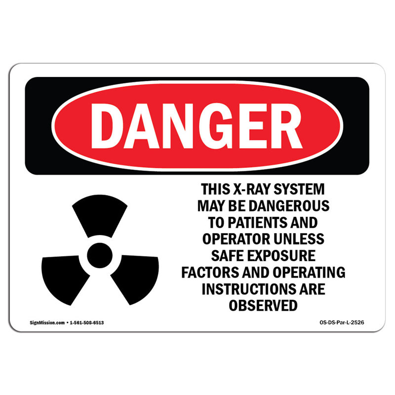 Danger Sign, 12" H x 18" W x 0.1" D