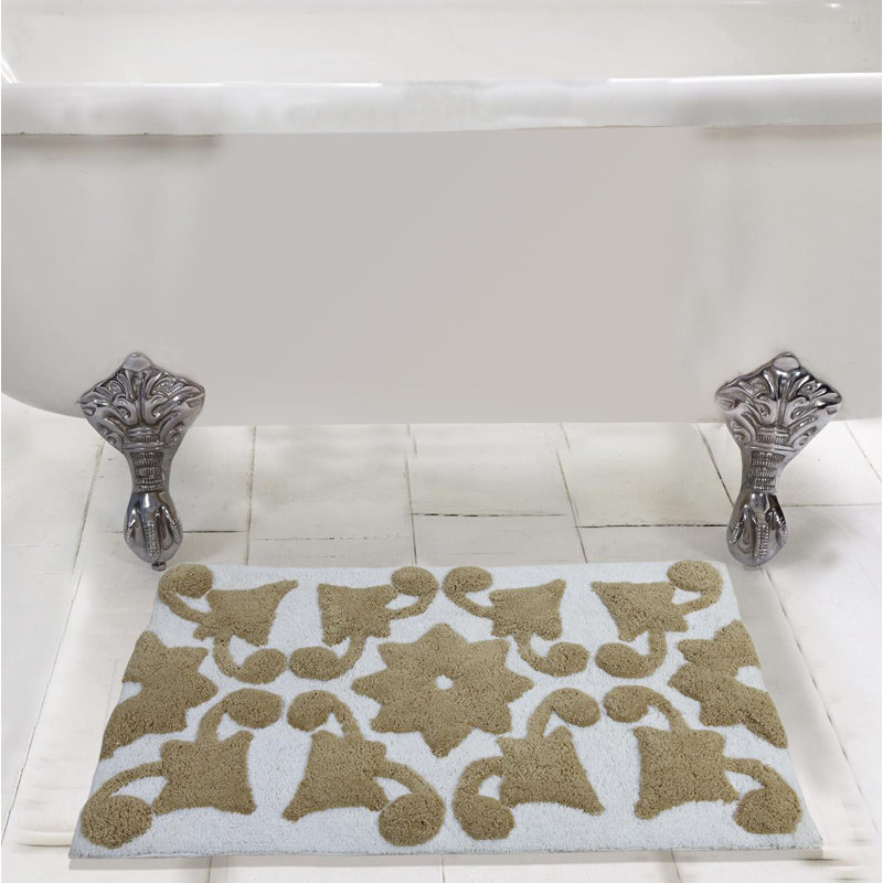 Kushner Cotton Non-Slip Bath Rug, Beige