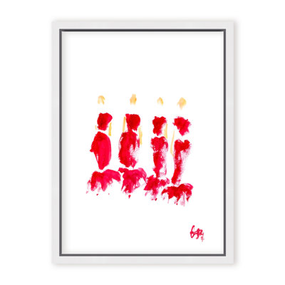 'Red Tulle' Framed Print Wall Art