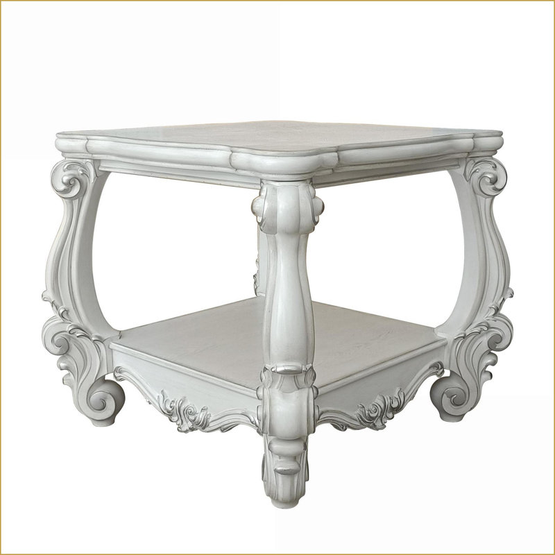 Table basse Traditional Bone White avec tablette inférieure - attrait intemporel pour les espaces de salon